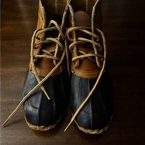 Classic Women’s Eddie Bauer Two-Tone Duck Boots - Brown and Blue